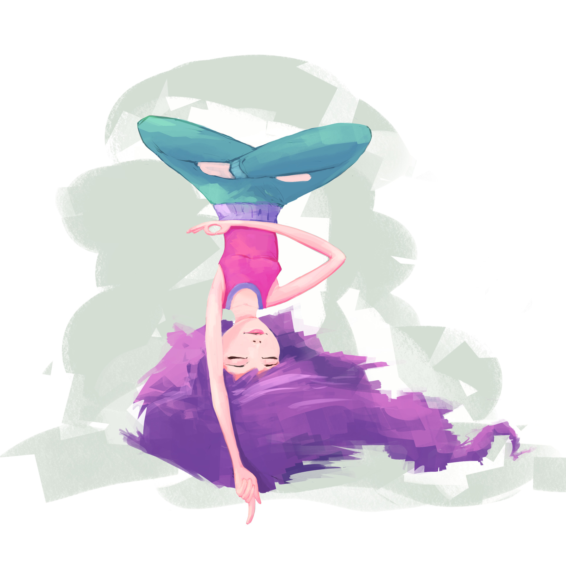 1920x1920 Artstation - Yoga Girl Drawing