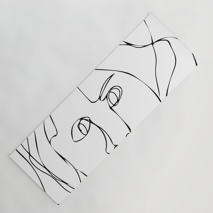 700x700 Blind Contour Line Drawing - Yoga Mat Drawing
