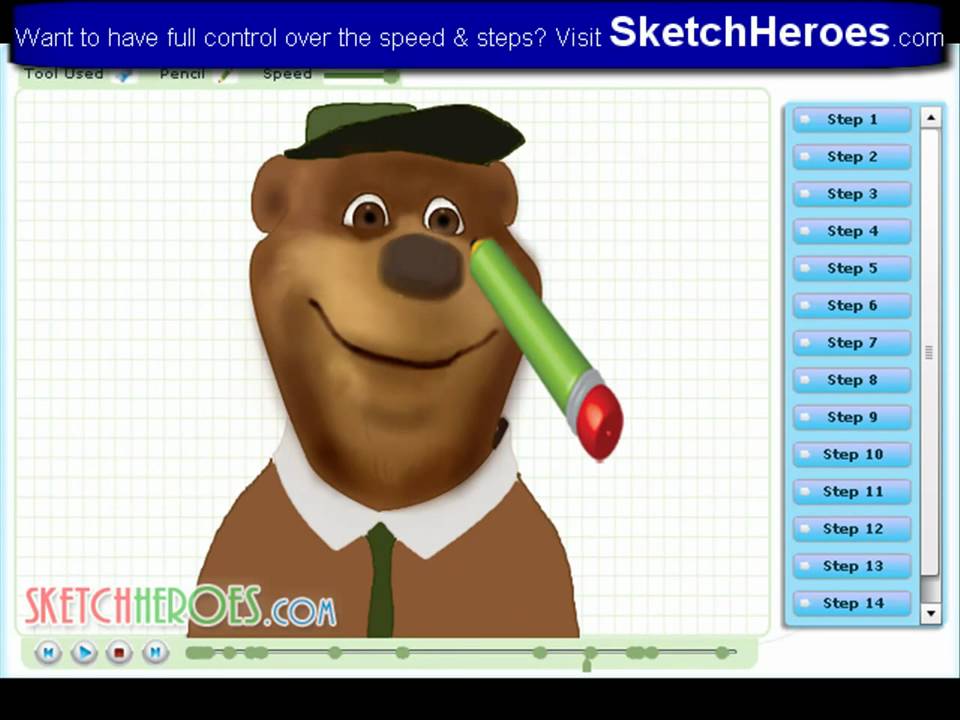 960x720 how to draw yogi bear - Yogi Bear Drawing