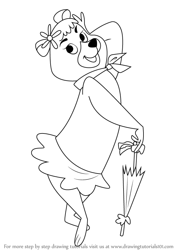 598x844 learn how to draw cindy bear from the yogi bear show - Yogi Bear Drawing