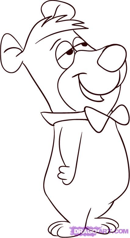 426x777 step how to draw boo boo from yogi bear - Yogi Bear Drawing