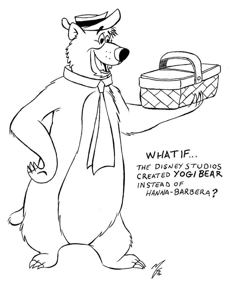 900x1123 yogi bear cartoon poster - Yogi Bear Drawing
