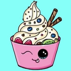 300x300 kawaii y chibi rock painting - Yogurt Drawing