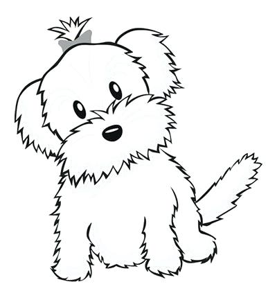 400x430 yorkie coloring - Yorkie Cartoon Drawing