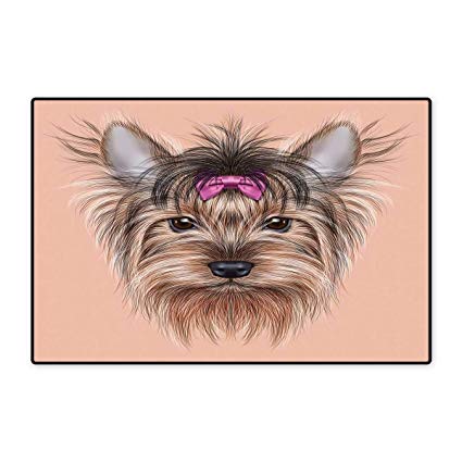 425x425 Koperororo Yorkie Door Mat Indoors Realistic Computer - Yorkie Drawing