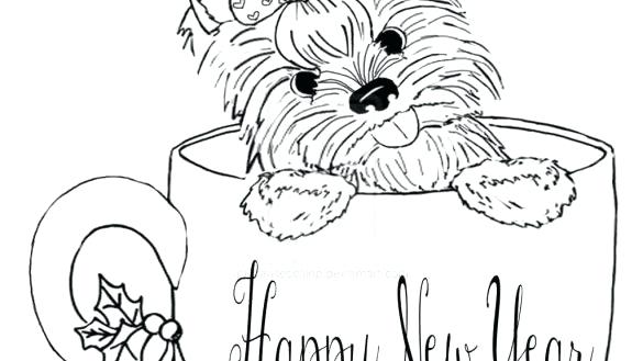 585x329 Yorkie Coloring Pages Coloring - Yorkie Line Drawing