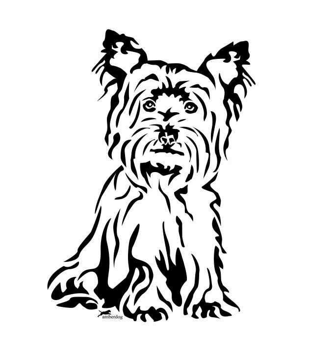 630x720 Cute Yorkie Silhouette With Eyes Clipart Collection - Yorkie Line Drawing