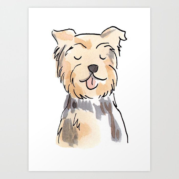 700x700 yorkie pup art print - Yorkie Puppy Drawings