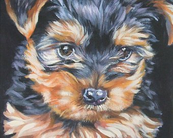 340x270 Yorkie Painting Etsy - Yorkie Puppy Drawings