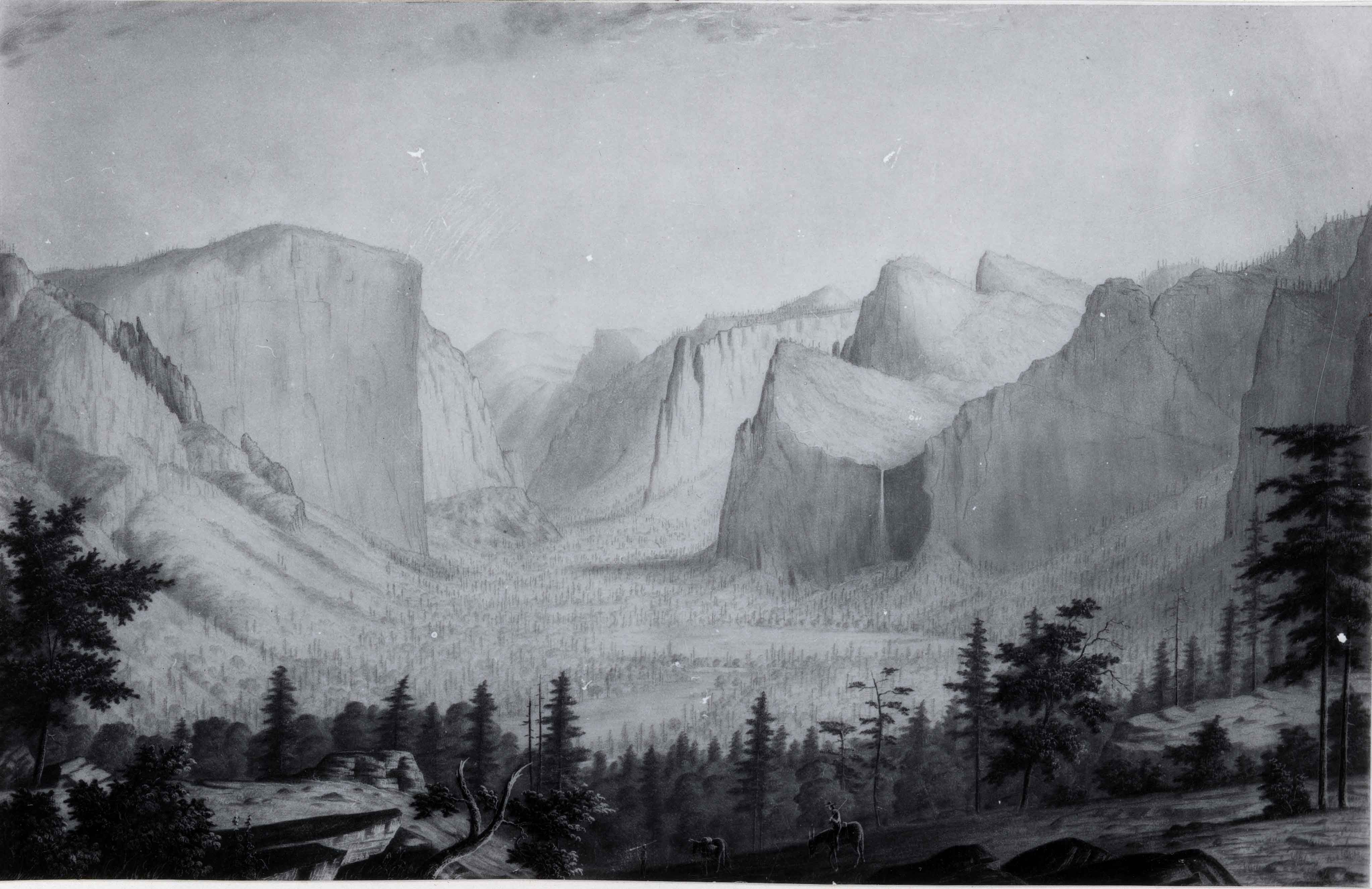 4091x2652 filethomas ayres drawing of yosemite valley - Yosemite Drawing