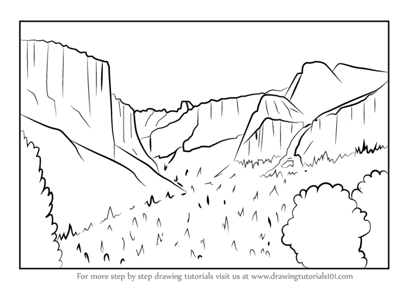 800x566 learn how to draw yosemite national park california - Yosemite Drawing