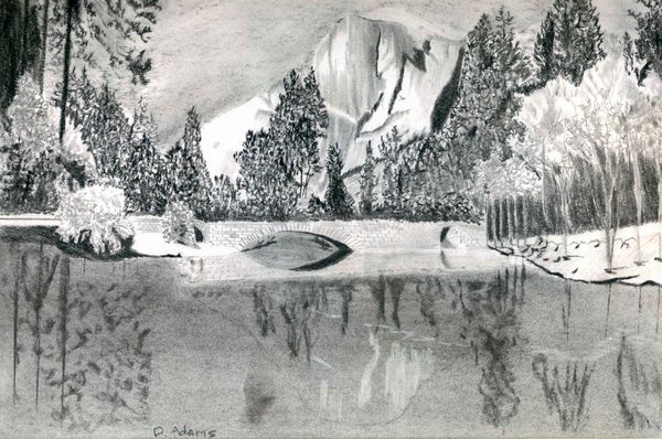 600x398 yosemite national park adamsart - Yosemite Drawing