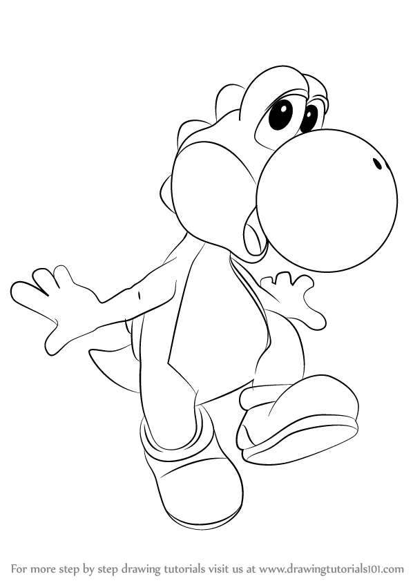 598x844 learn how to draw yoshi from super smash bros - Yoshi Drawing