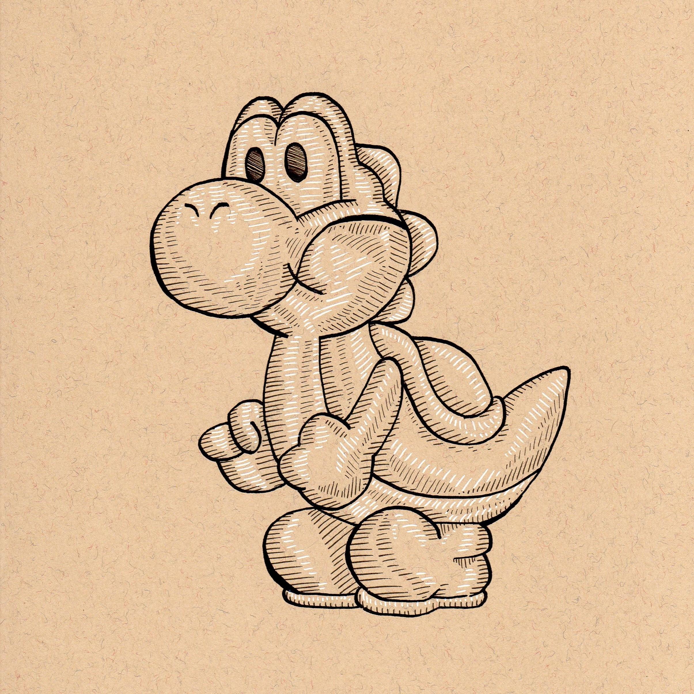 2410x2410 yoshi drawing - Yoshi Drawing