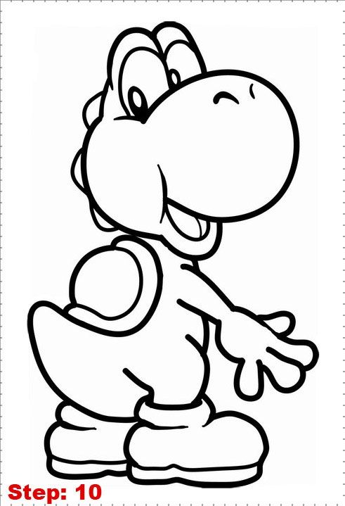 491x719 gallery for cool things to draw on paper easy drawing - Yoshi Drawing