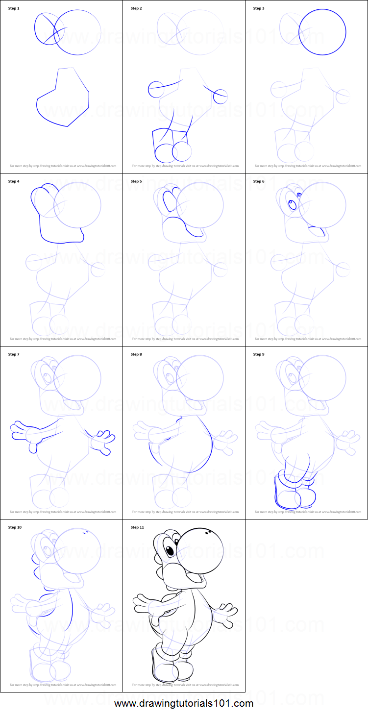 751x1463 how to draw yoshi from super mario printable step - Yoshi Drawing Step By Step