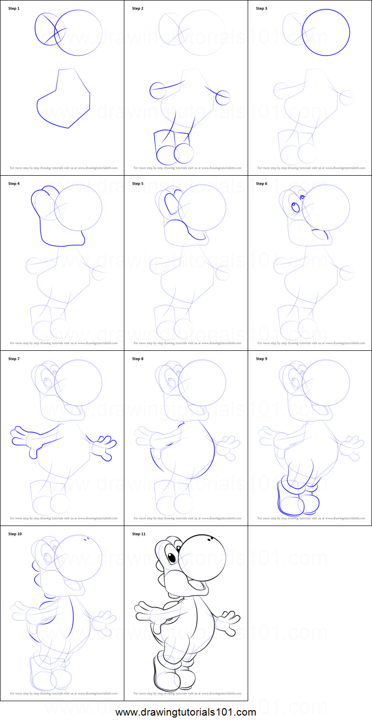 751x1463 yoshi drawing step - Yoshi Drawing Step By Step