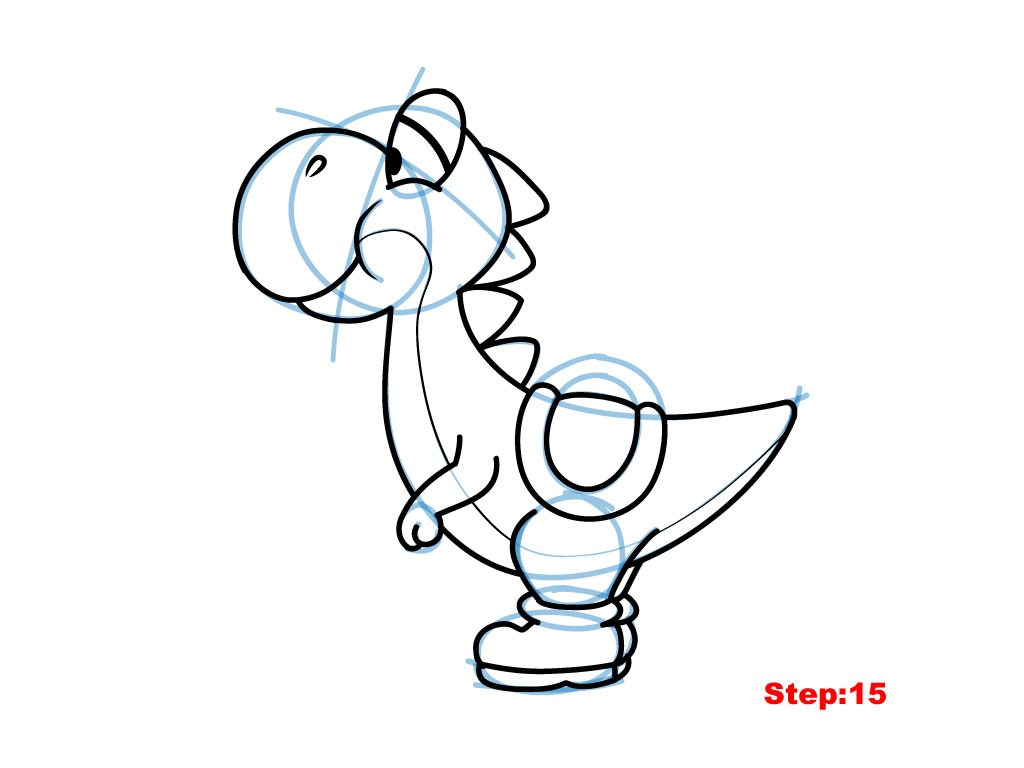 1024x768 easy drawing tutorials yoshi a step - Yoshi Drawing Step By Step
