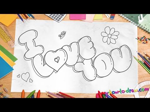 480x360 How To Draw 'i Love You In Bubble Letters - You Drawing