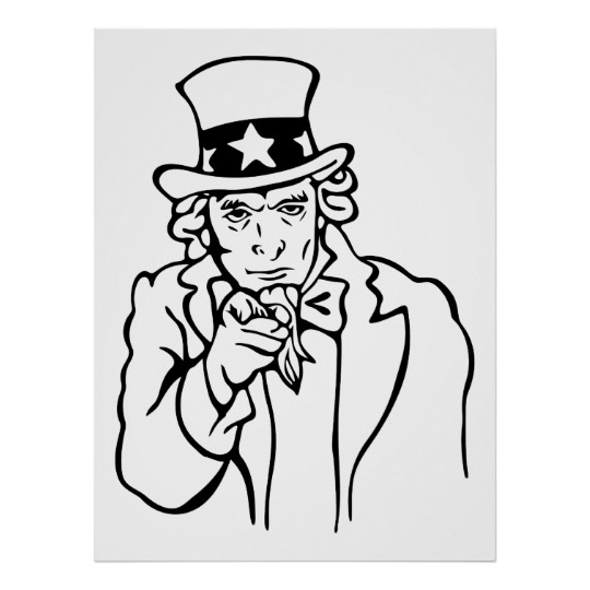 540x540 Uncle Sam We Want You Line Drawing Poster - You Drawing
