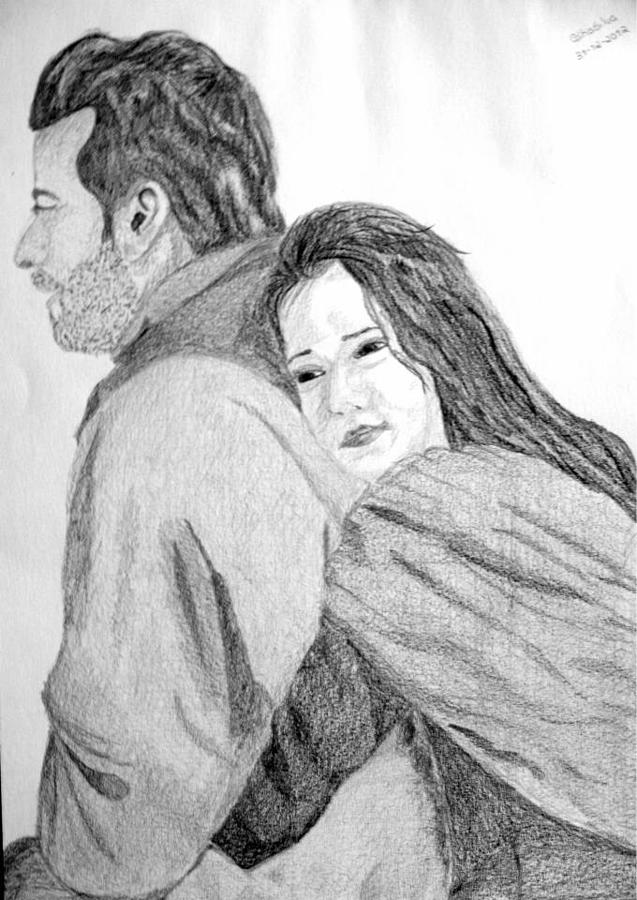 637x900 young couple from xix century drawing - Young Couple Drawing