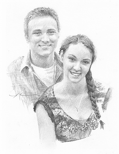 464x600 young couple drawing - Young Couple Drawing