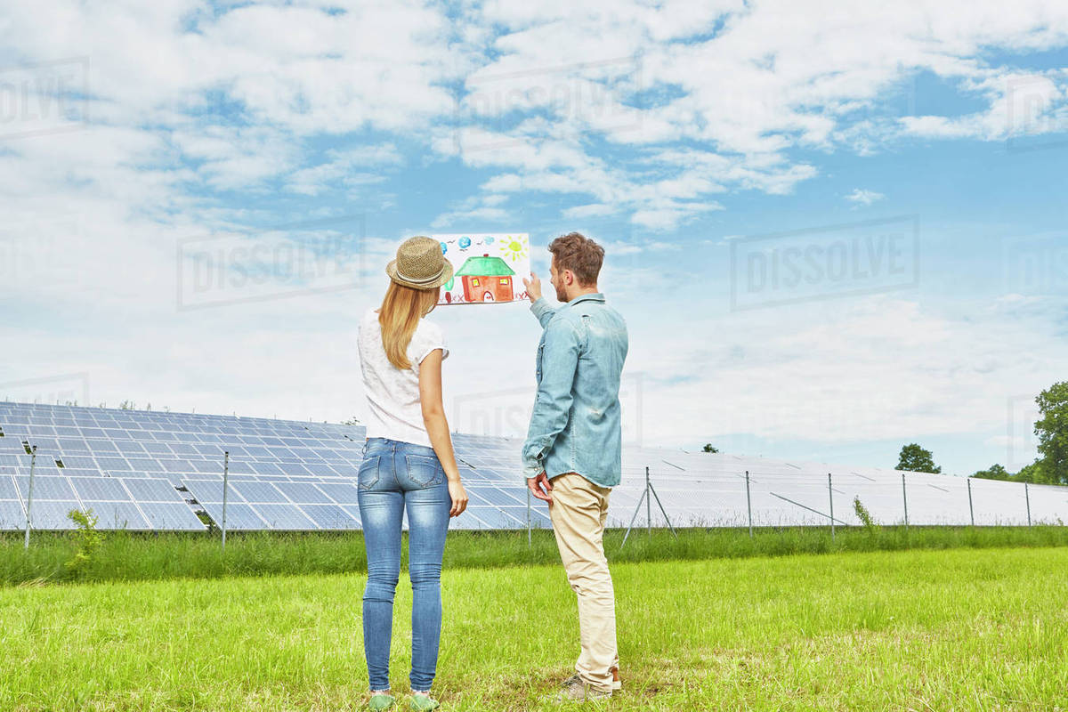 1200x800 young couple standing in field, looking - Young Couple Drawing