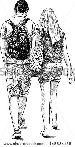 240x470 young couple - Young Couple Drawing