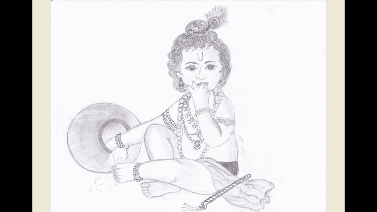 1280x720 drawing young krishna - Young Drawing