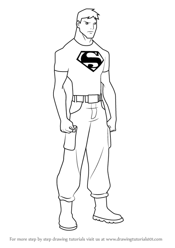 566x800 learn how to draw superboy from young justice - Young Drawing