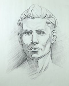 241x300 Realistic Portrait Drawing Of A Young Man In Charcoal - Young Man Drawing