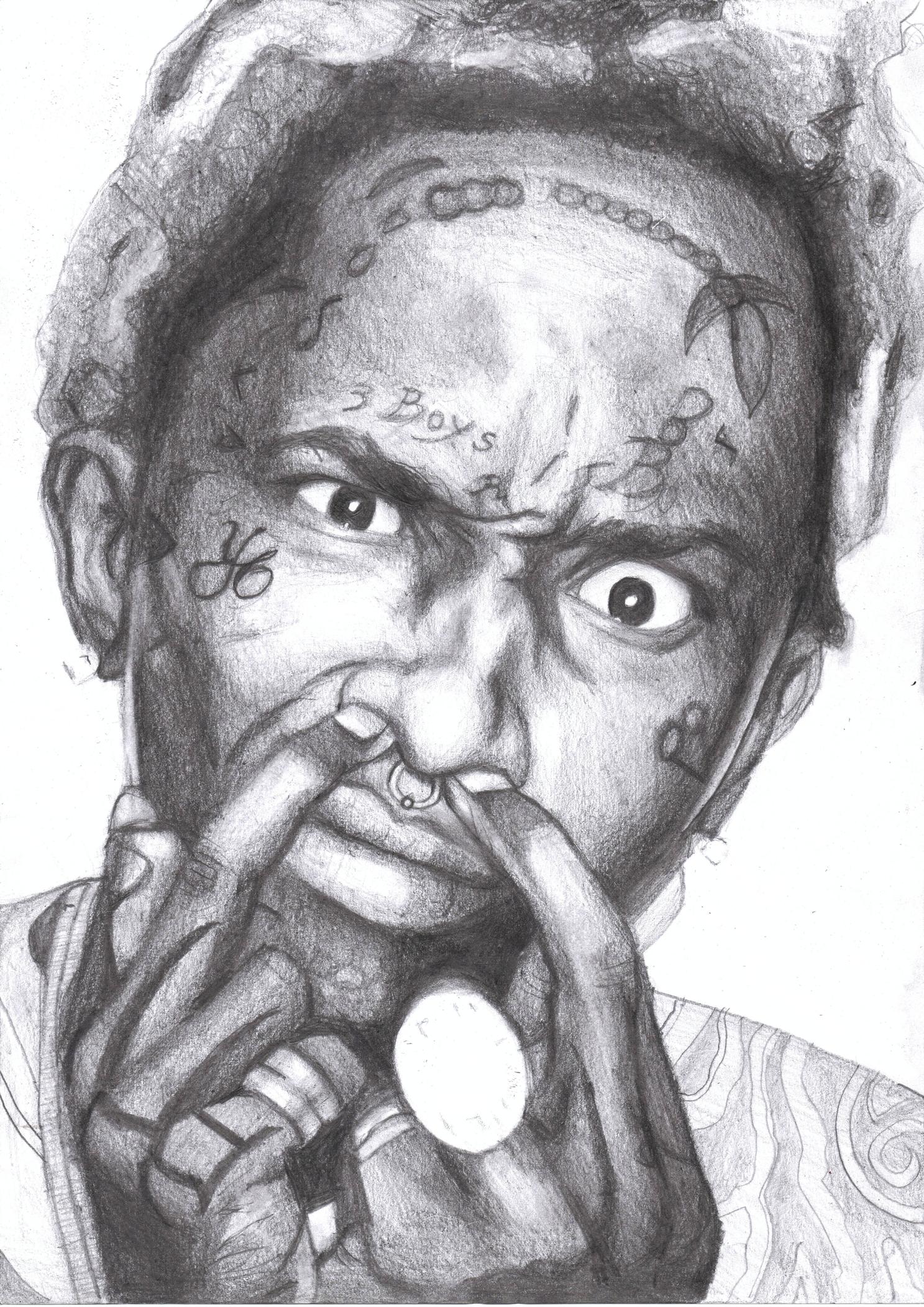 1487x2102 drawing i did of young thug - Young Thug Drawing