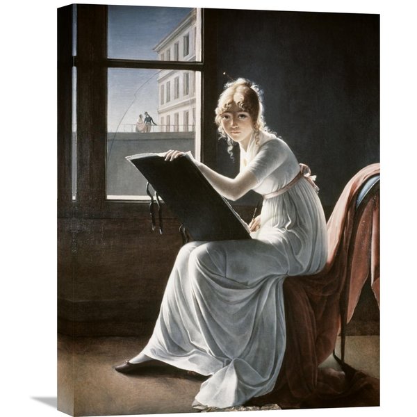 600x600 Global Gallery 'young Woman Drawing - Young Woman Drawing