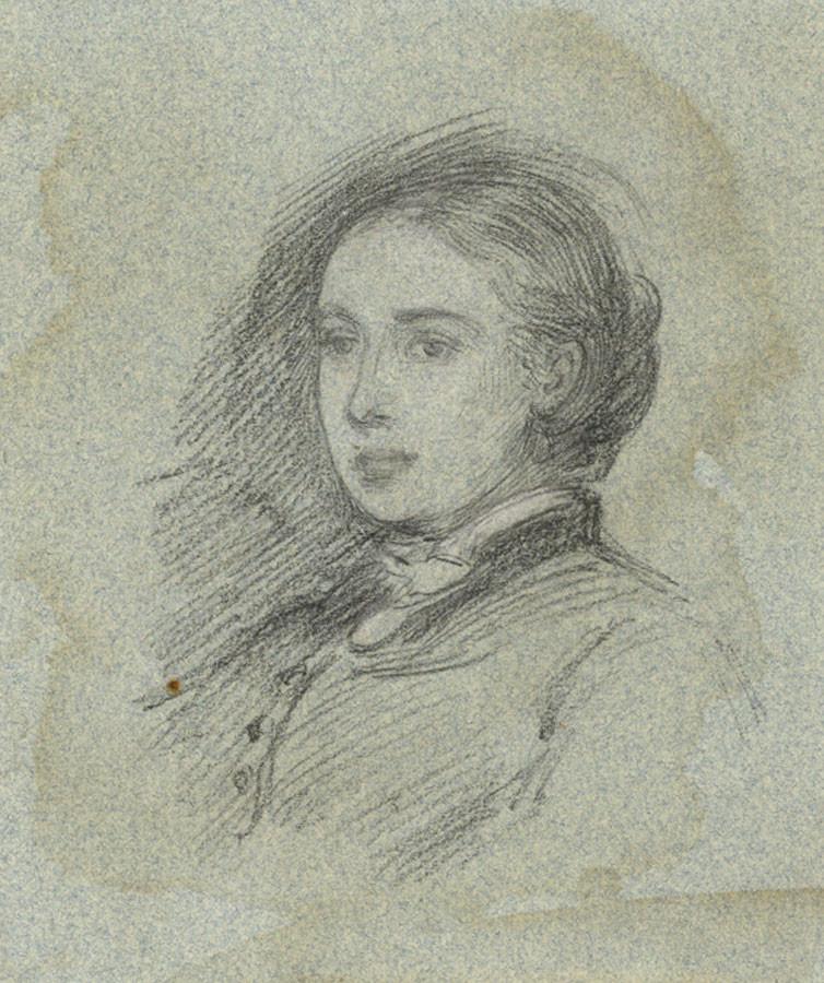 754x900 A C H Luxmoore, Portrait Of A Young Woman - Young Woman Drawing