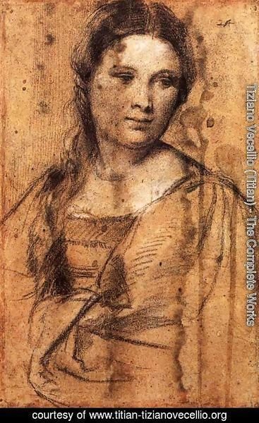 367x600 Tiziano Vecellio - Young Woman Drawing