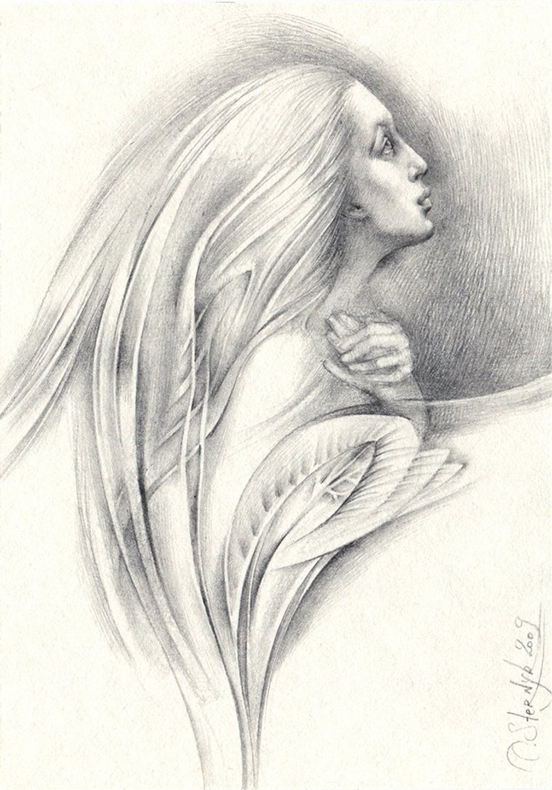 794x1136 Young Woman Drawing Original Pencil Drawing Girl Model Etsy - Young Woman Drawing