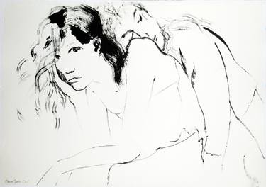 375x264 Young Woman With A Clinging Ghost Drawing - Young Woman Drawing