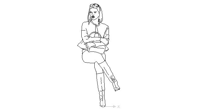 640x360 autocad drawing sophisticated young woman is seated dwg dxf - Young Woman Drawing