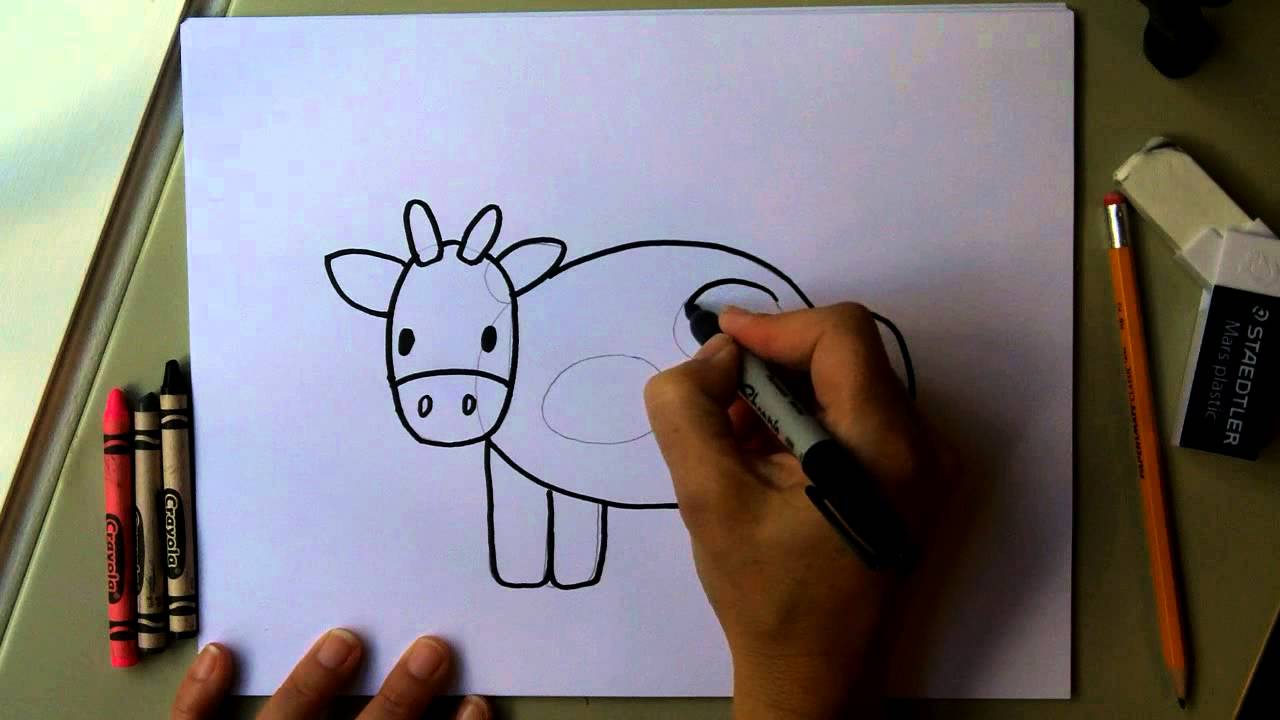 1280x720 How To Draw A Cow - Youtube Drawing Tutorials