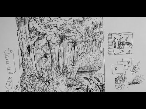 480x360 Pen Ink Drawing Tutorials How To Draw A Forest Scene - Youtube Drawing Tutorials