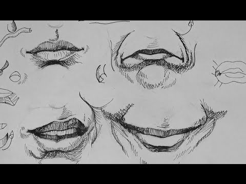 480x360 Pen Ink Drawing Tutorials How To Draw Realistic Mouth - Youtube Drawing Tutorials
