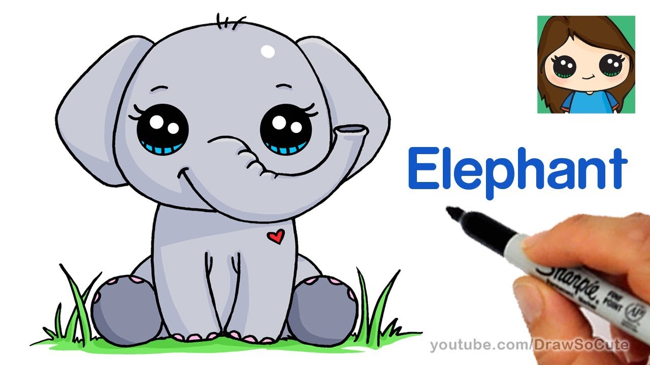 1280x720 How To Draw An Elephant Easy - Youtube Elephant Drawing