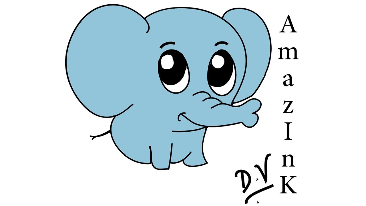 1280x720 Learn How To Draw A Baby Elephant - Youtube Elephant Drawing