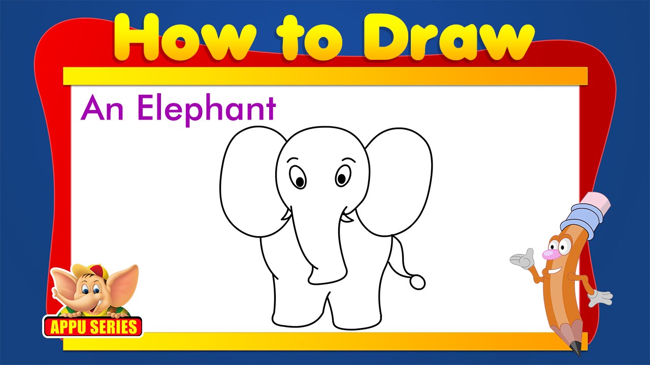 1280x720 Learn To Draw Animals - Youtube Elephant Drawing
