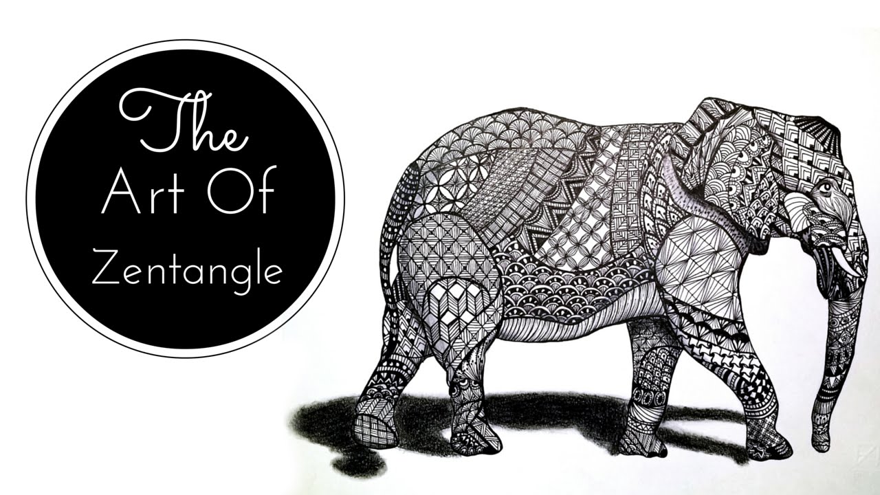 1280x720 The Art Of Zentangle How To Draw An Elephant - Youtube Elephant Drawing