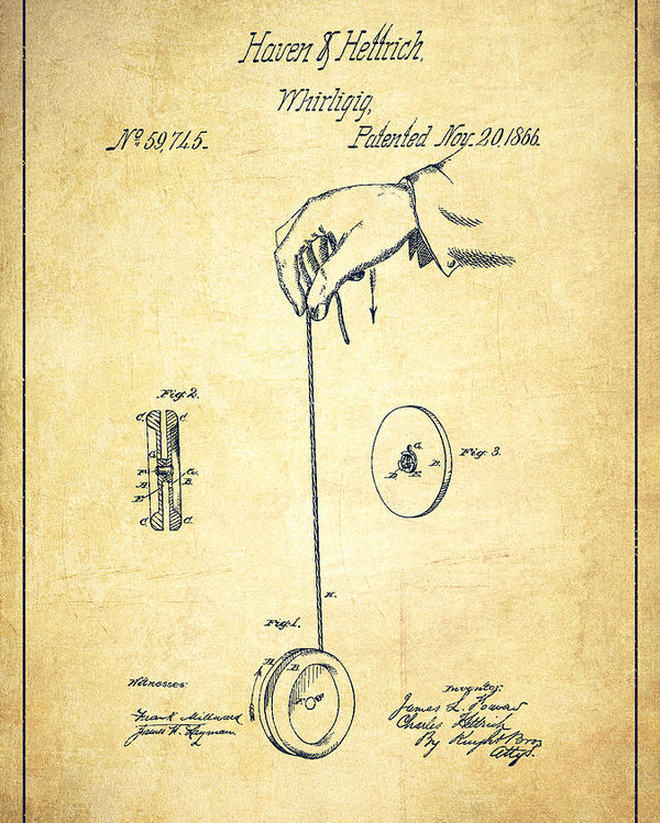 600x749 Vintage Yoyo Patent Drawing - Yoyo Drawing