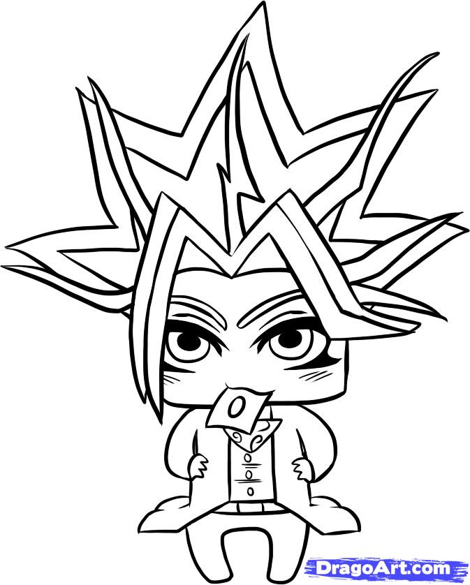 673x838 How To Draw Chibi Yu Gi Oh, Step - Yu Gi Oh Drawing