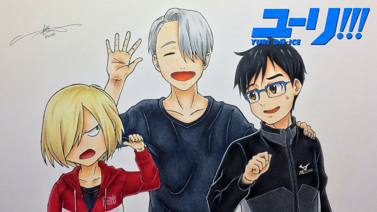 1280x720 Speed Drawing Yuuri, Yuri And Viktor - Yuri On Ice Drawing