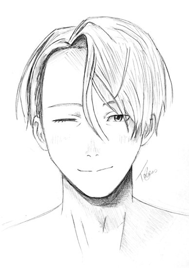388x550 victor nikiforov wink - Yuri On Ice Drawing