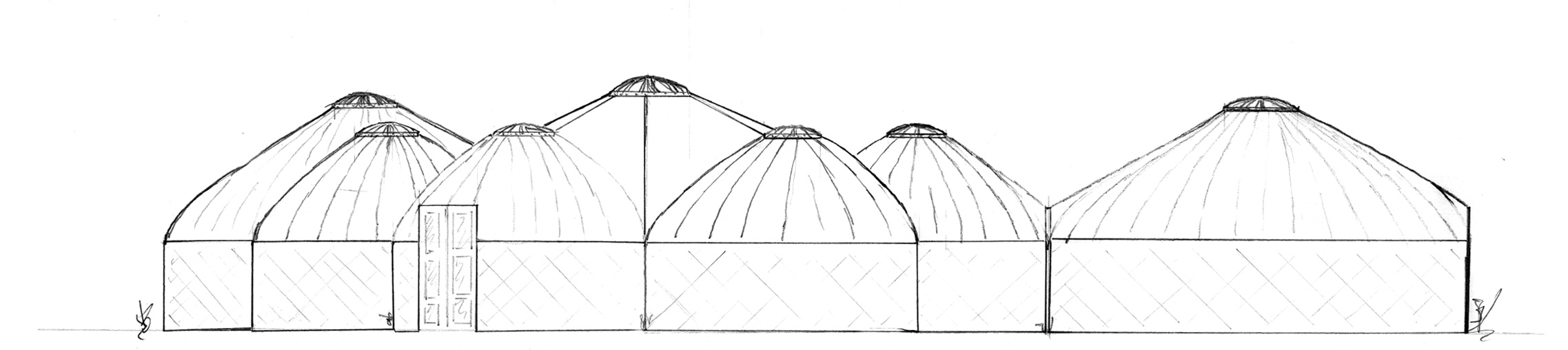2275x508 yurts drawing - Yurt Drawing
